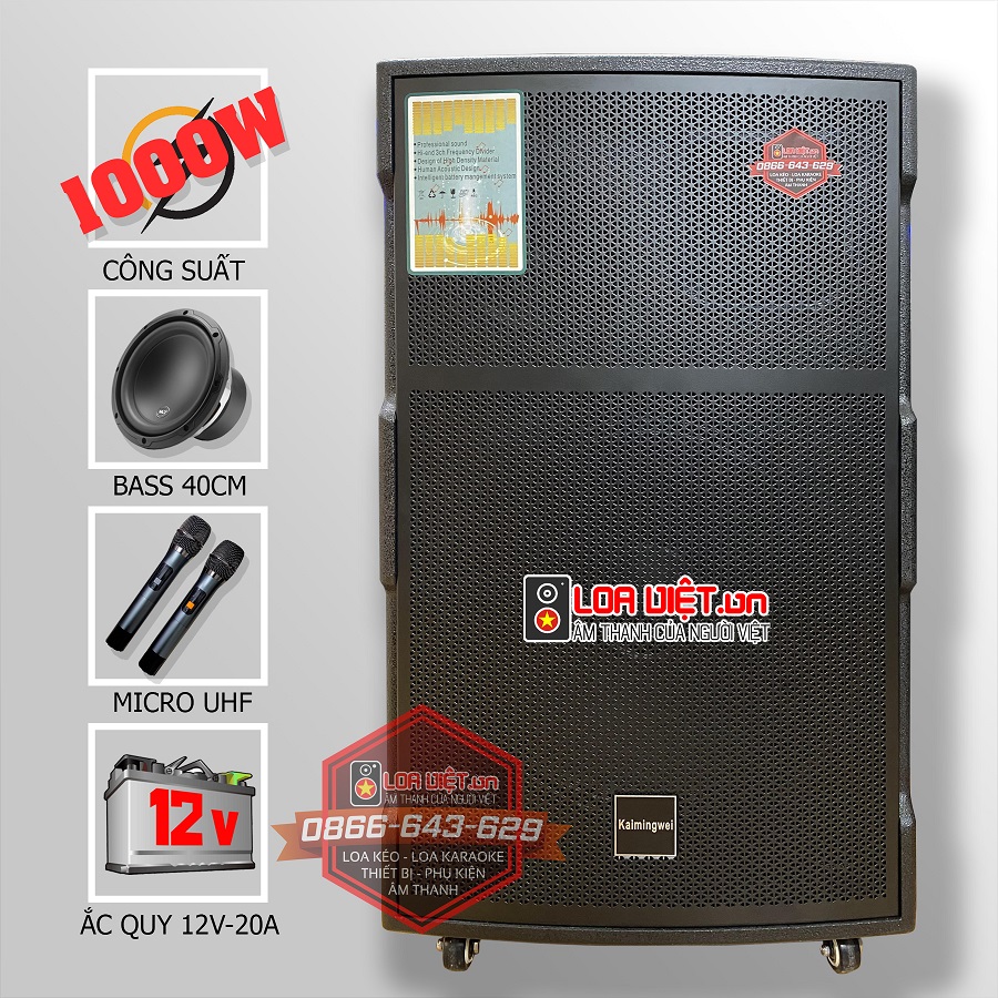  Loa kéo di động Kaimingwei SR3-15 - Bass 40- Loa 3 đường tiếng
